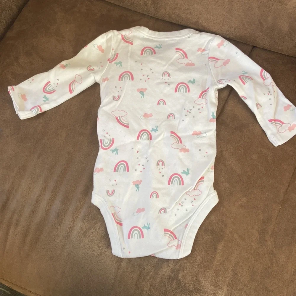 Carters baby girl 2 piece footie outfit; size 6M
